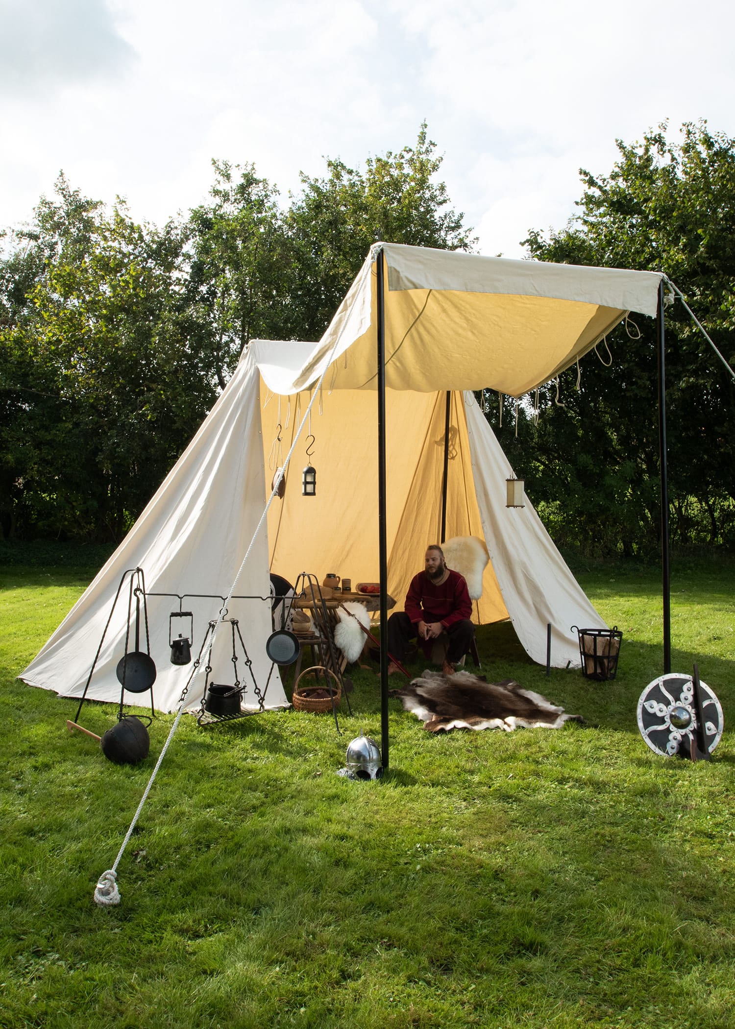 Tenda Sassone, 6 x 4 mt, 425 gr/m2, colore naturale