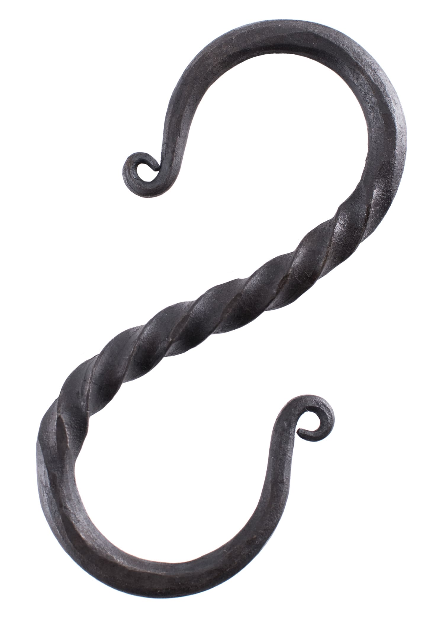 Gancio a S forgiato a mano, ca. 10 cm, ritorto