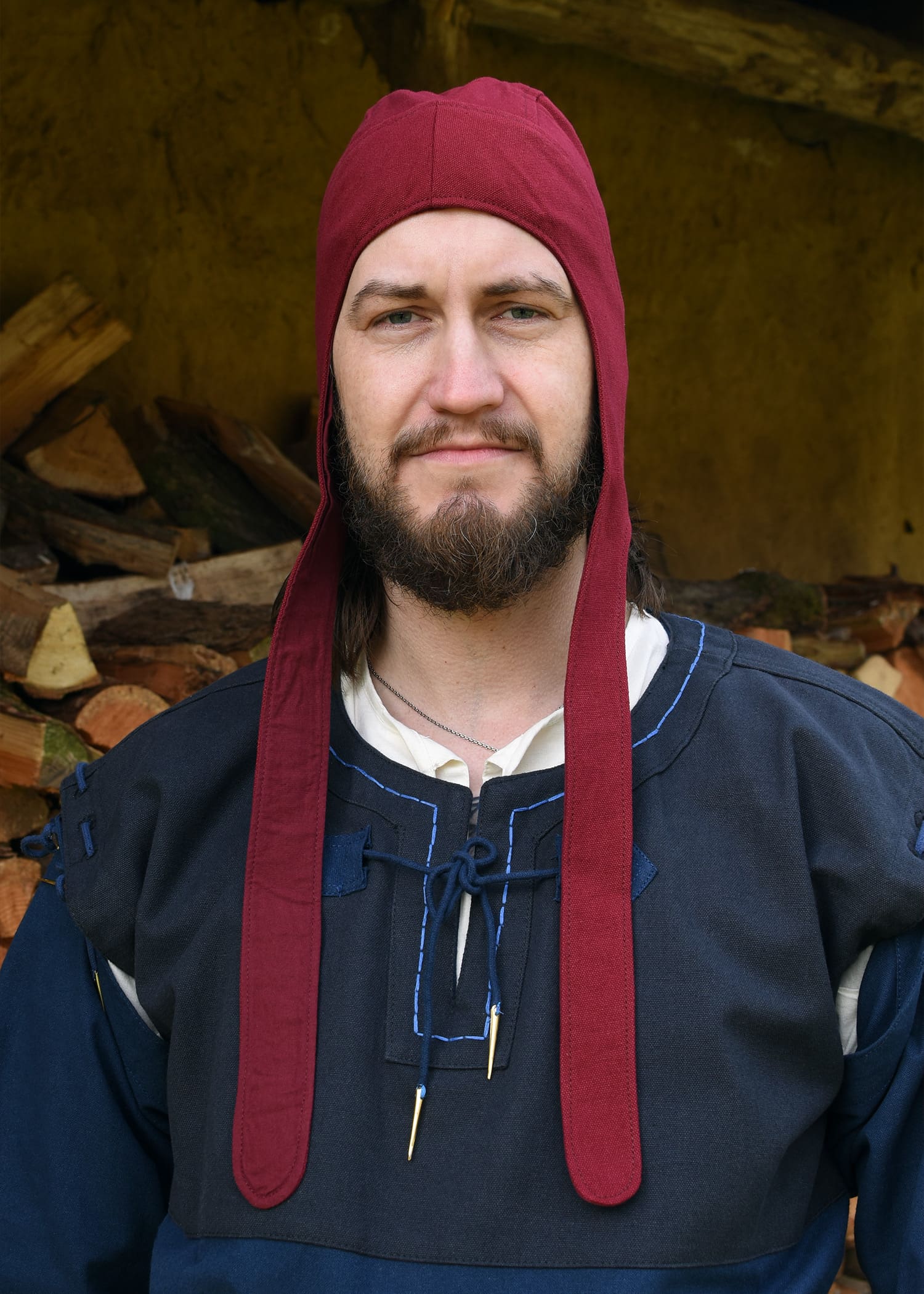 Cuffia medievale con fodera, vari colori