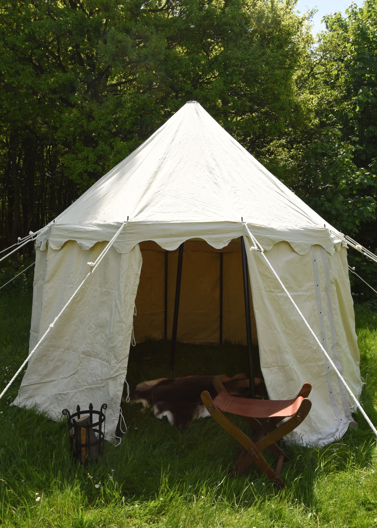 Tenda medievale rotonda, 425 g, colore naturale, varie dimensioni - immagine 11
