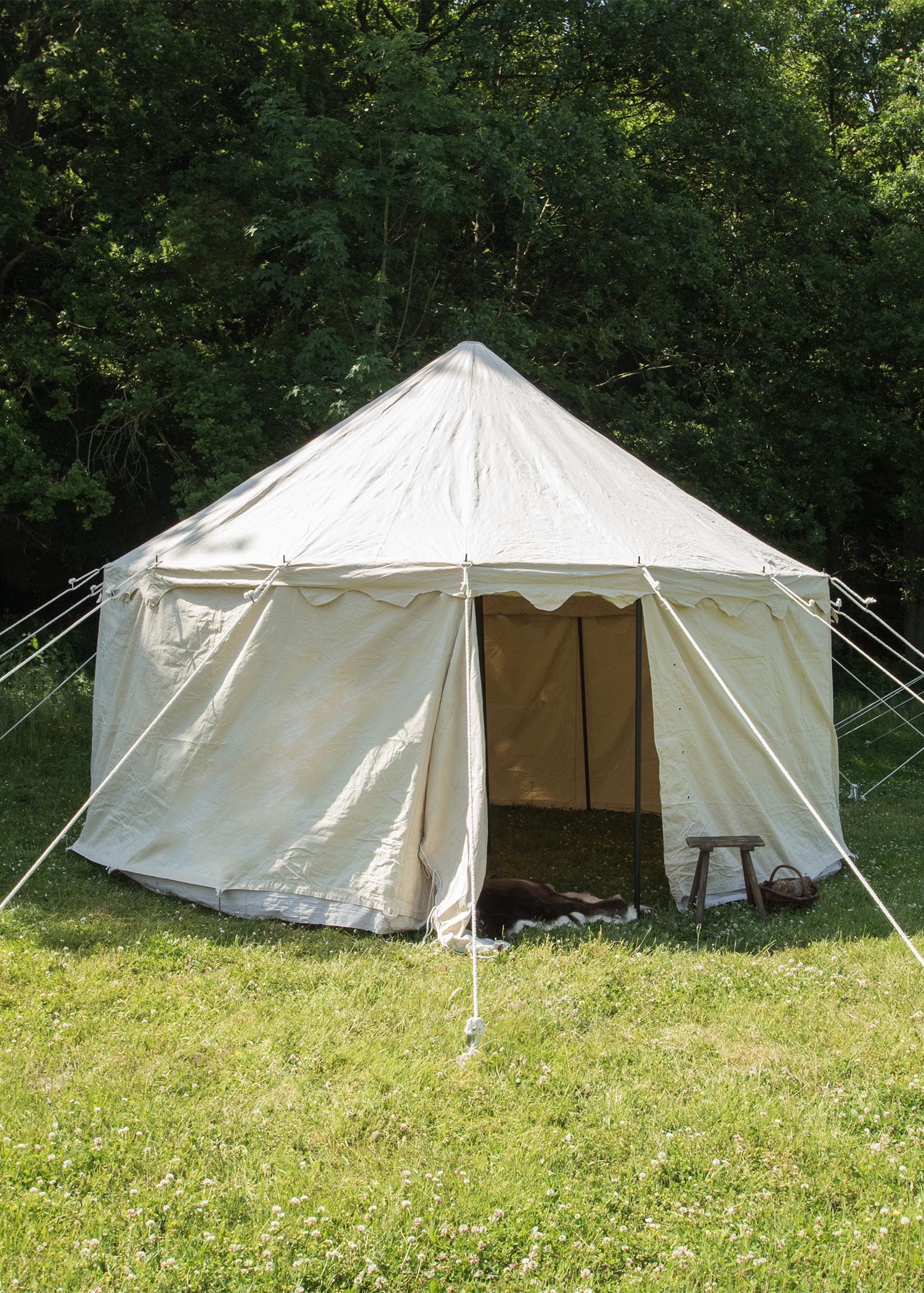 Tenda medievale rotonda, 425 g, colore naturale, varie dimensioni