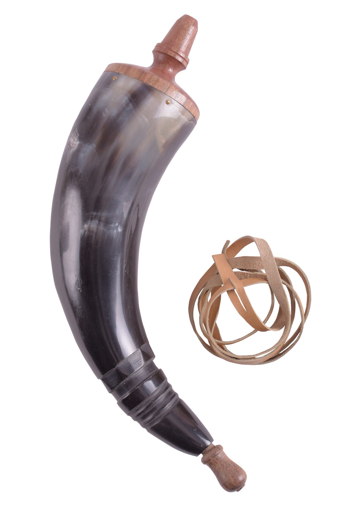 Corno da polvere con cinturino in pelle - immagine 2