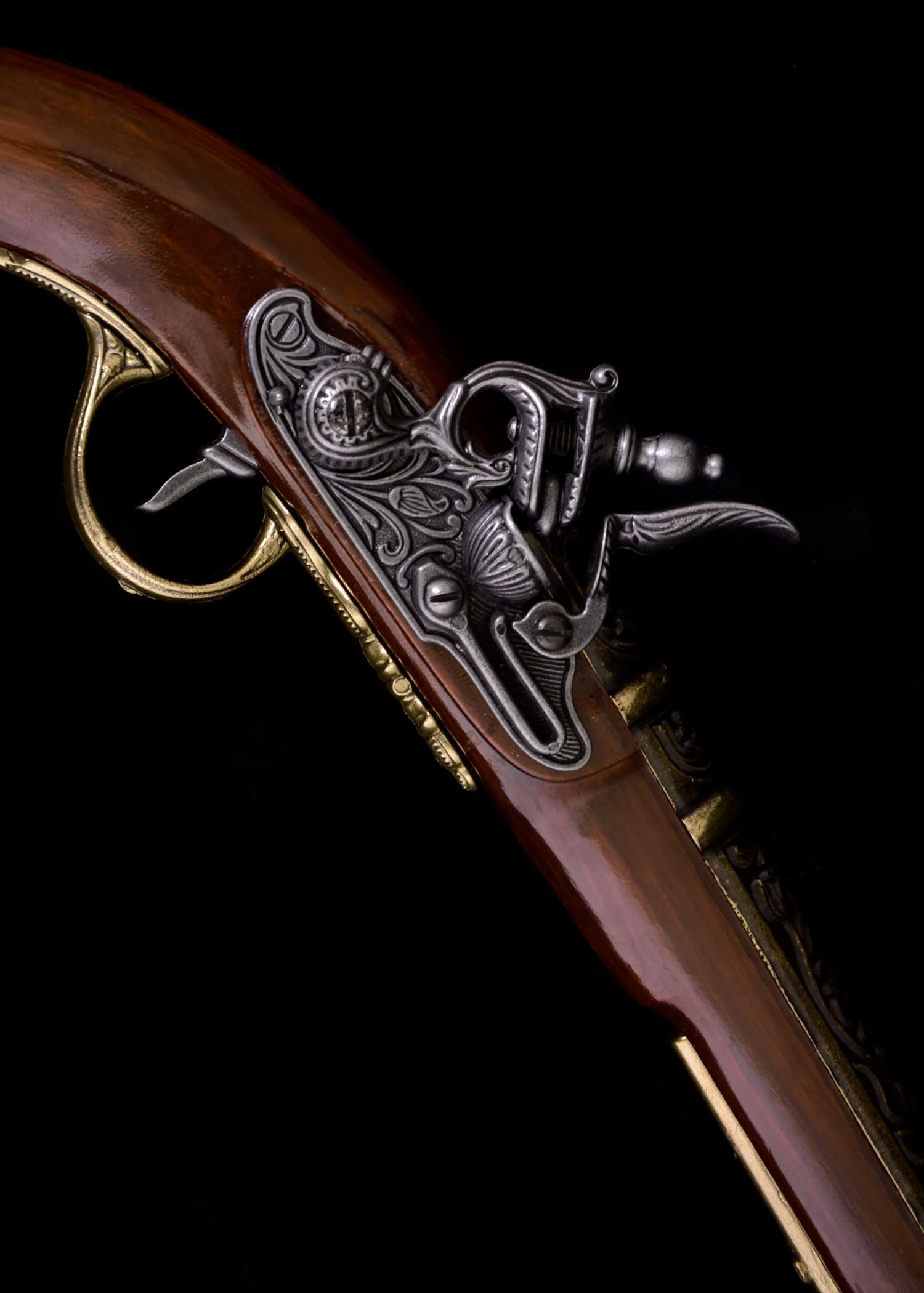 Pistola decorativa a pietra focaia, replica - immagine 2