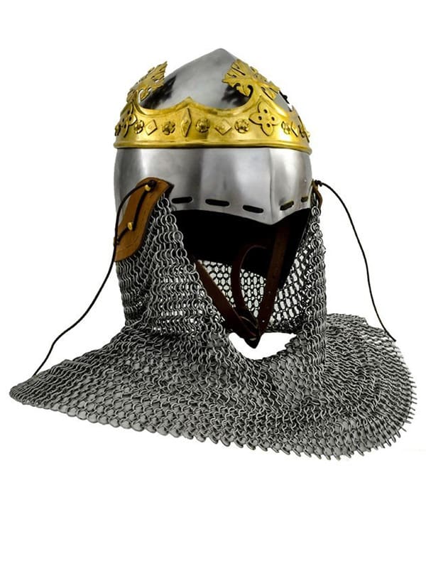 Elmo di Roberto I di Scozia, Bacinetto medievale con Aventail, 1,6mm - immagine 2