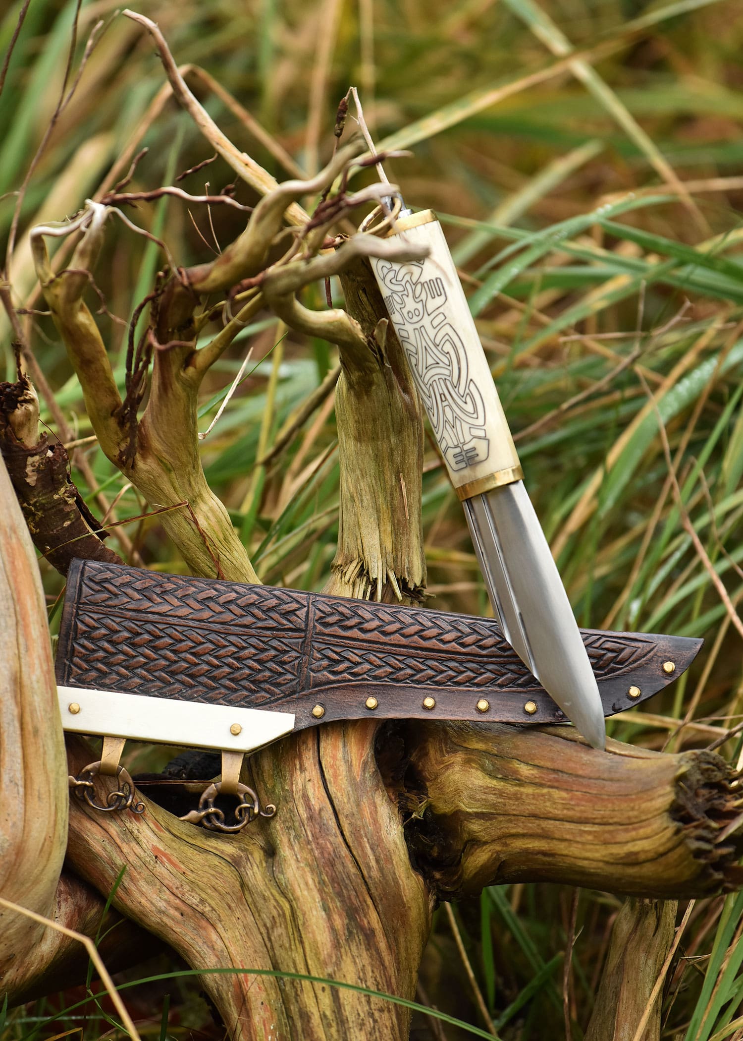Seax vichingo Piccolo, impugnatura in osso Stile Borre, IX/X sec. - immagine 3
