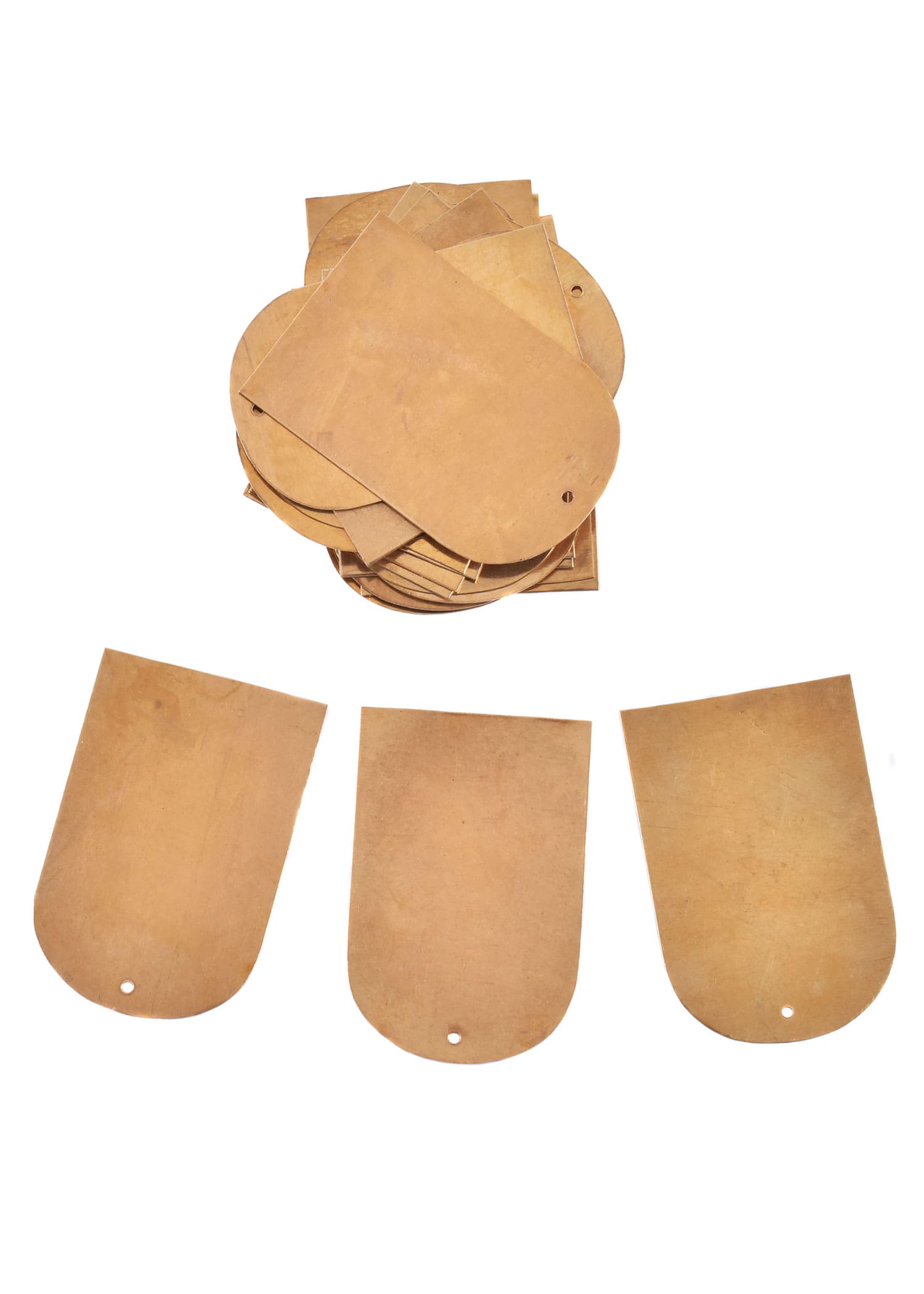 Scaglie in Ottone per Armature Lamellari, 75 mm x 50 mm (Confezione da 25)