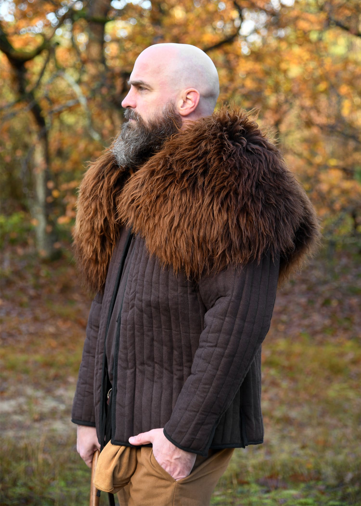 Gambeson aperto, marrone e nero - immagine 5