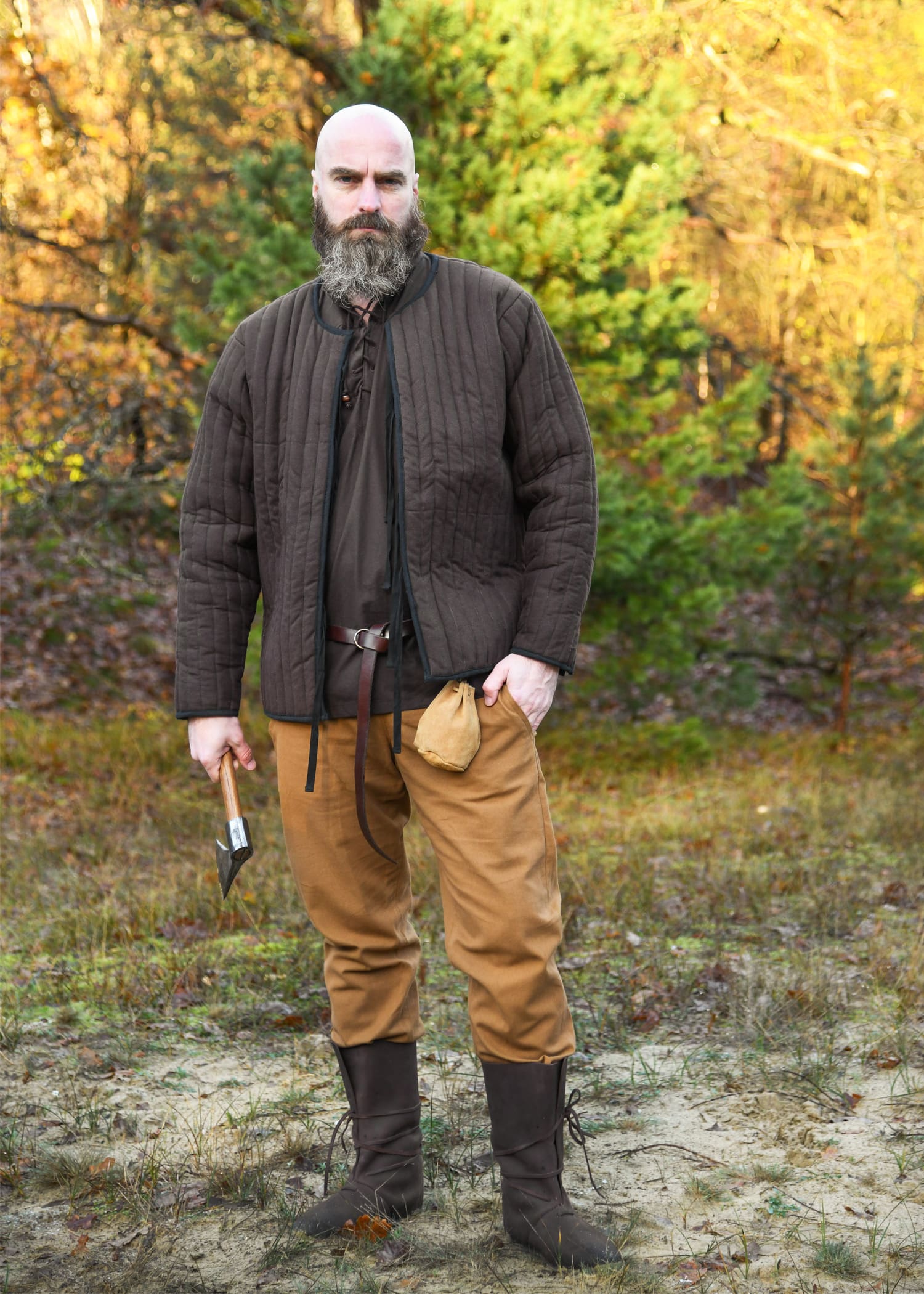 Gambeson aperto, marrone e nero - immagine 4
