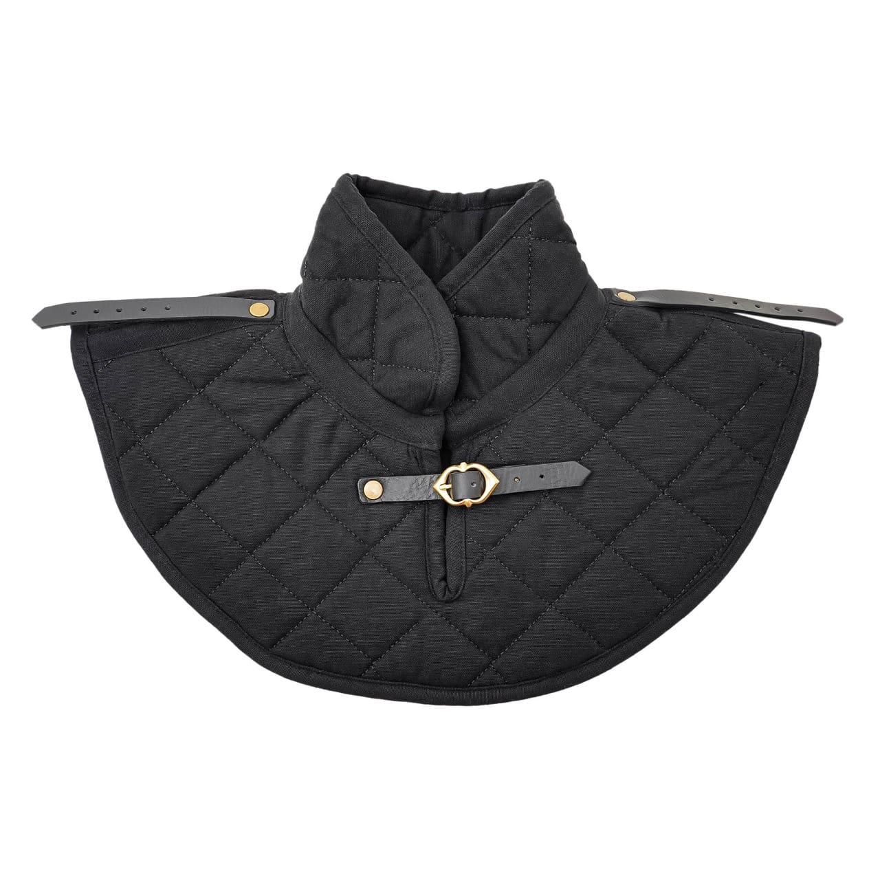 Gorgiera di gambeson, protezione collo e spalle, colore nero