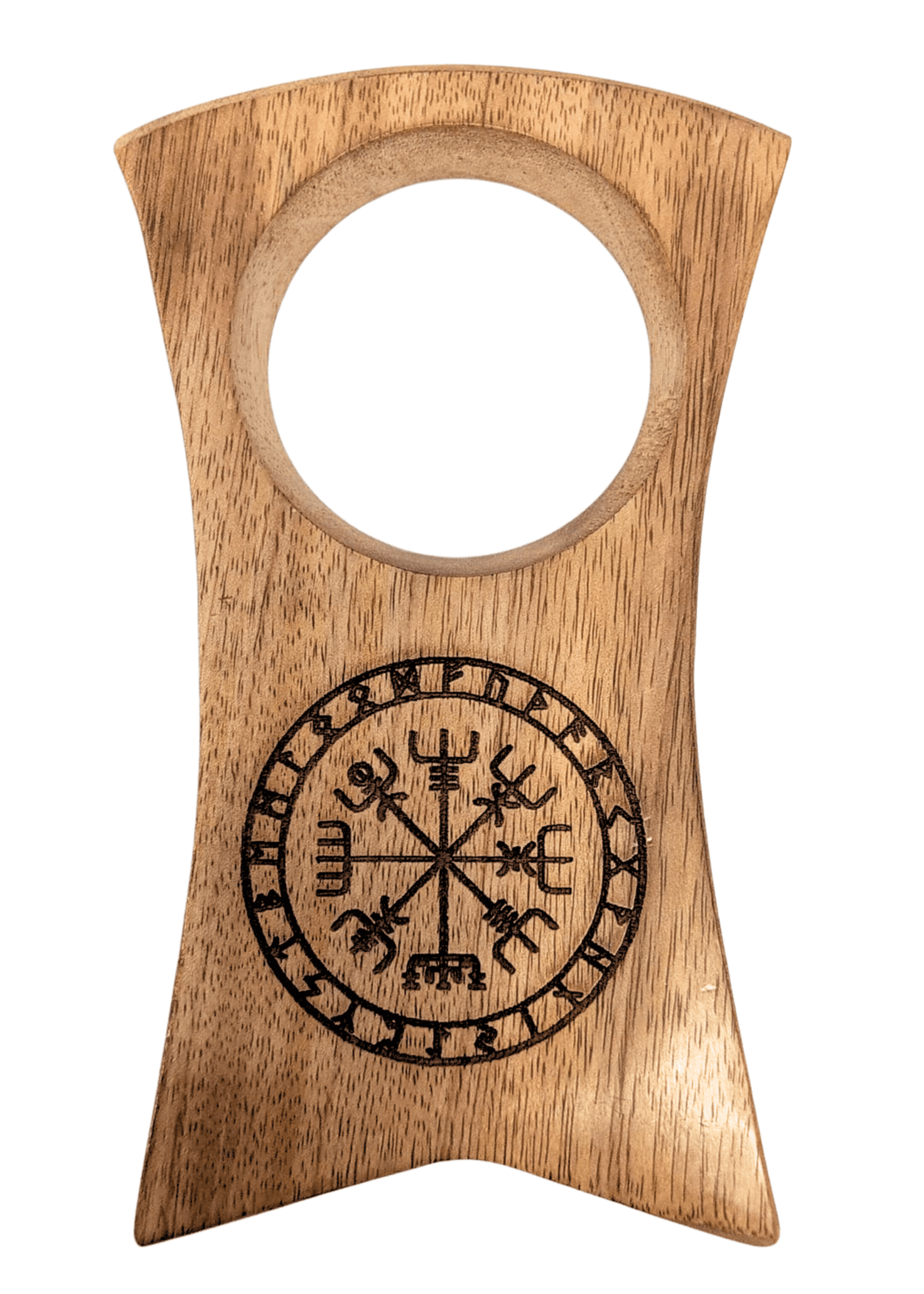Porta corno da tavolo con incisione Vegvisir