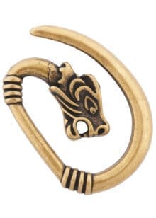 Fibbia testa di lupo in ottone